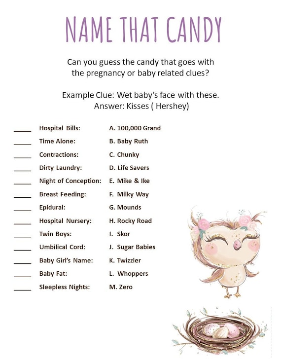 That Candy Owl Themed Baby Game Online in India - Etsy