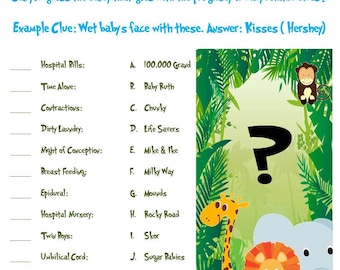 Jungle Animal Baby Shower Game (2 Pack Special)
