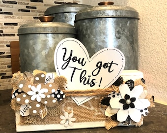 Farmhouse Home Decor, Rustic Country Kitchen Decor, Wood Block Message or Photo Holder