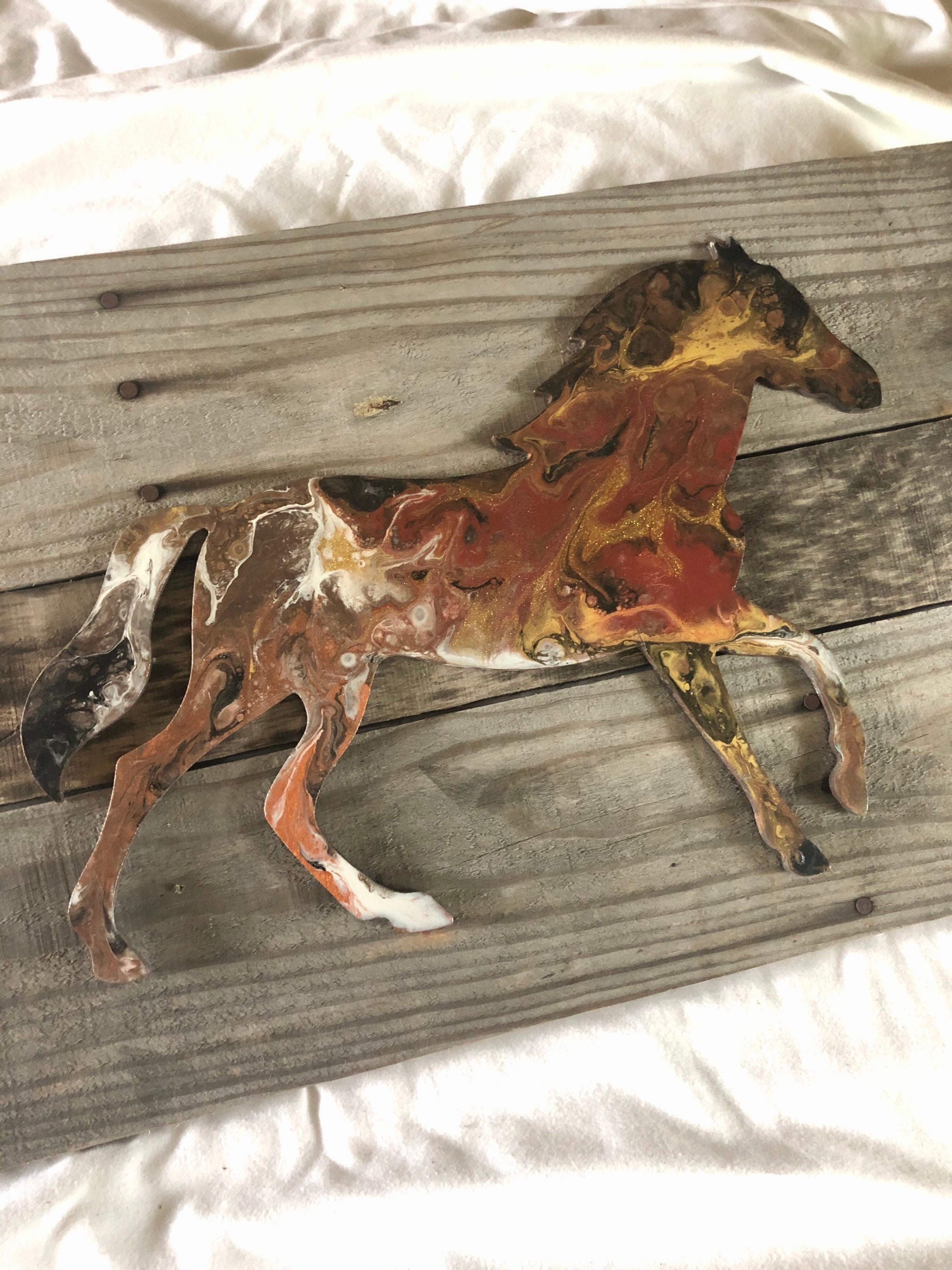 Horse Wall Hanging Equine Art Gift for Horse Lover Rustic | Etsy