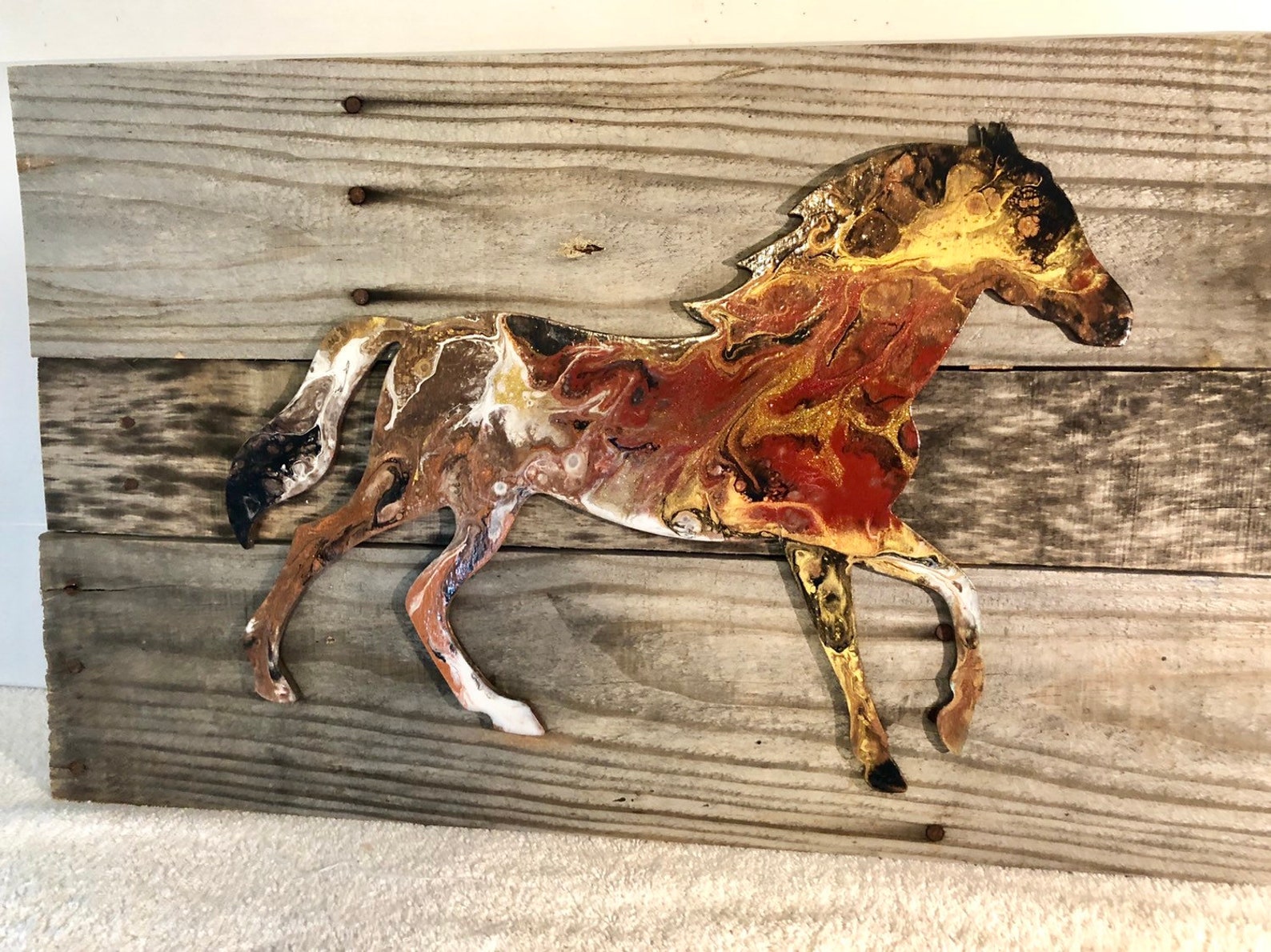 Rustic Horse Wall Hanging Reclaimed Wood Equine Art Horse Etsy