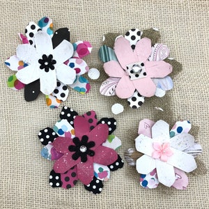 Country Flower Accent Decorations, Girls Room Decor Embellishments, Pink Paper Flower Craft Adornments, Baby Room Pink Decor