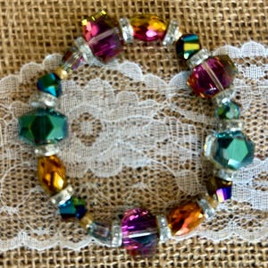 Ladies Glass Beaded Bracelet, Handmade Custom Jewelry, Gift For Her, Mom, Daughter, Friend, Grandma