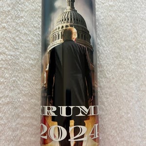 Trump Patriotic White House Insulated Tumbler, America Trump 2024 Hot or Cold Stainless Steel Cup or Mug, Trump Lover Gift Idea