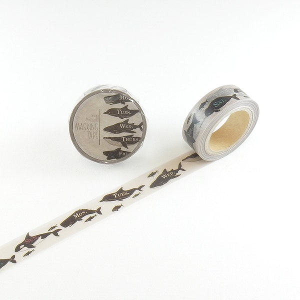 Días de la semana las ballenas Washi Tape - MI MiriKulo-MK-004
