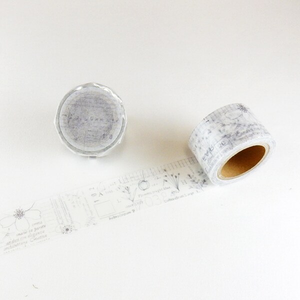 Flower's Movement Pencil Etchings Washi Tape - Chamil Garden MTW-CH078