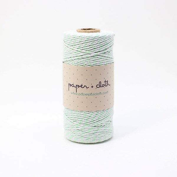 12ply Mint Green/White Bakers Twine 100yds
