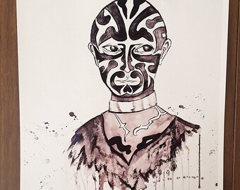 Great Omi Tattooed Man Print