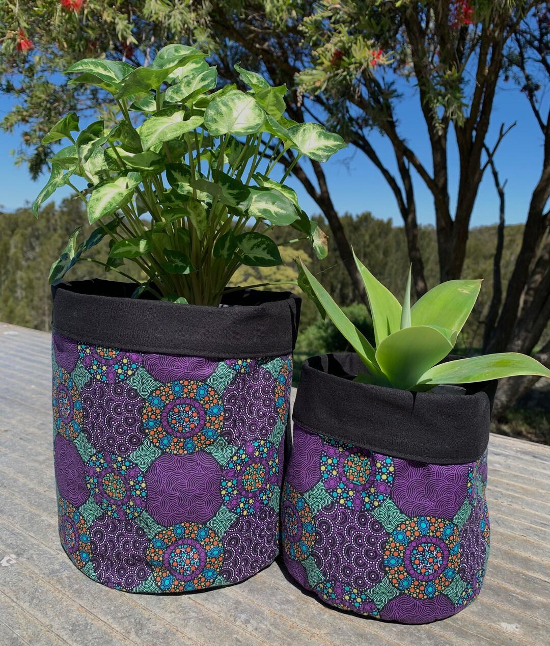 Fabric Pot Plant Cover/plant Pouch/pot Plant Cover/reversible