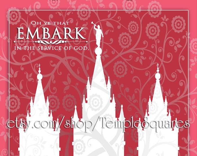 YW Printable LDS Temple Art in 3 sizes. Young Women 2015 Theme Embark Series Instant Download Digital Files