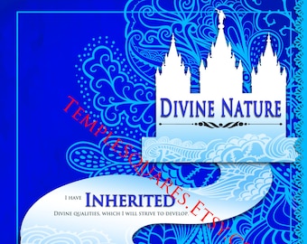 Druckbar-3 Größen! LDS Young Women Personal Progress Values "Divine Nature" Green Lace Art Instant Download Digital Files