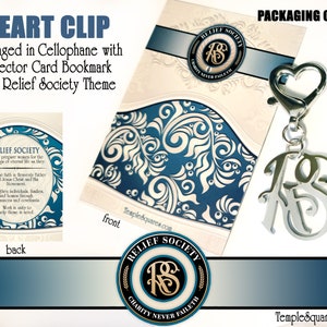 Cut Out High Quality Thick Stainless Steel Relief Society Heart Clip, Key Ring or Purse Clip Accessory. 2025 LDS Logo Emblem Symbol