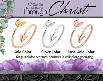 Arrow Adjustable Rings YW 2023 Youth Theme I Can Do All Things Through Christ Come Follow Me Young Women Christmas Relief Society Gift idea