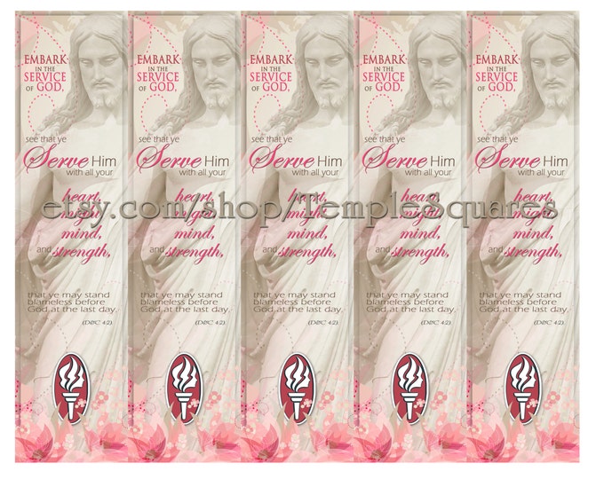 Printable Bookmarks LDS YW Young Women 2015 Theme "Embark in the Service of God'