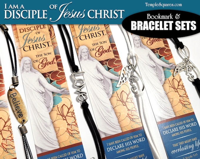 Charm Bracelets & Bookmark Gift Sets I Am a Disciple of Jesus Christ YW Youth 2024 Young Women Theme Come Follow Me Book of Mormon LDS