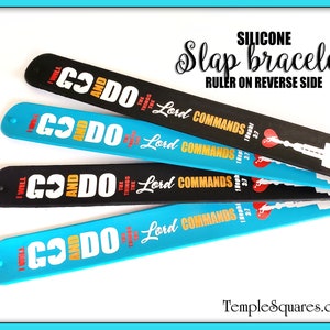 Primary  &quot;I Will Go and Do&quot; silicone slap bracelet wristbands. For birthday gifts, Christmas, baptisms, Christmas slap band 2024 Youth theme