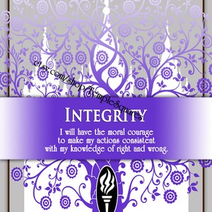 Printable - 3 sizes! LDS Young Women Personal Progress Values &quot;Integrity&quot; Art 2014 Instant Download Digital Files