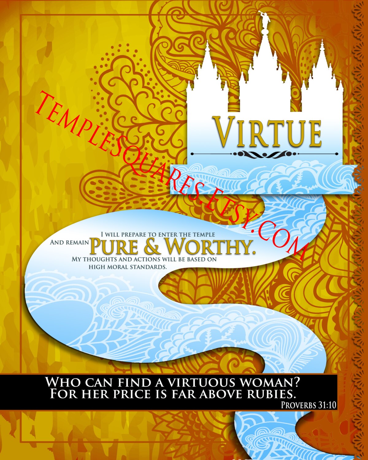 Printable 3 Sizes LDS Young Women Personal Progress Values Virtue Printable 3 Sizes LDS Young Women Personal Progress Values Virtue