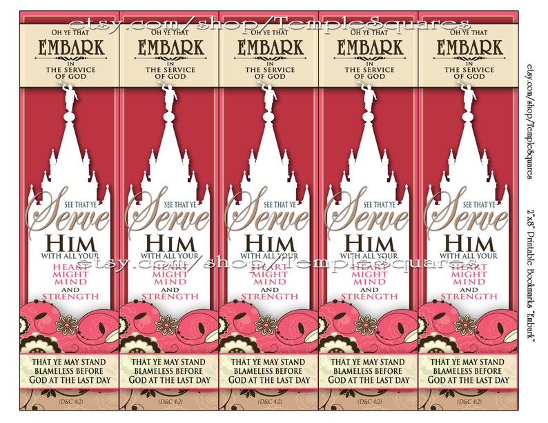 PRINTABLES Bookmarks LDS YW Young Women 2015 Theme - Etsy