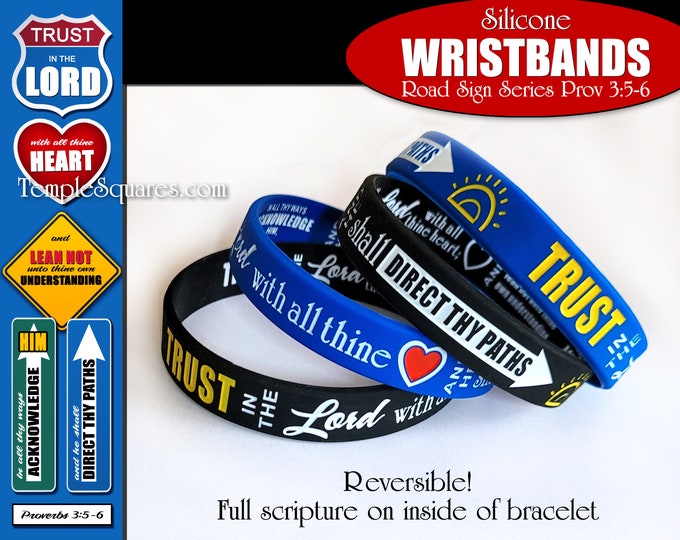 YW Youth Theme "Trust in the Lord" silicone bracelet wristbands for birthday gifts goals Prov 3:5-6 New Beginnings Christmas Conference