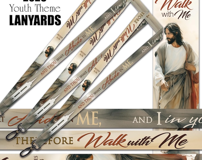 YW 2026 Youth Theme Walk with Me Full Color Lanyard for YM YW Young Women Temple Recommend Holder. In stock now.