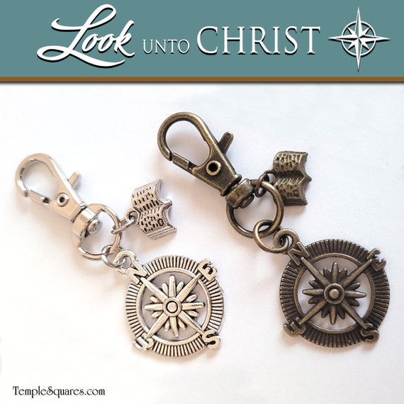 Compass and Scripture Key Ring or Purse Clip 2025 Youth Theme Look