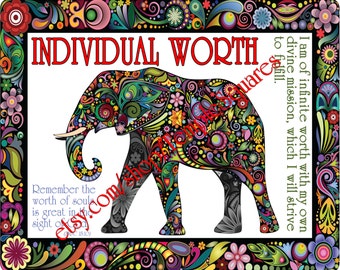 PRINTABLE Young Women Values Personal Progress "INDIVIDUAL WORTH" 4x6, 5x7, and 8x10