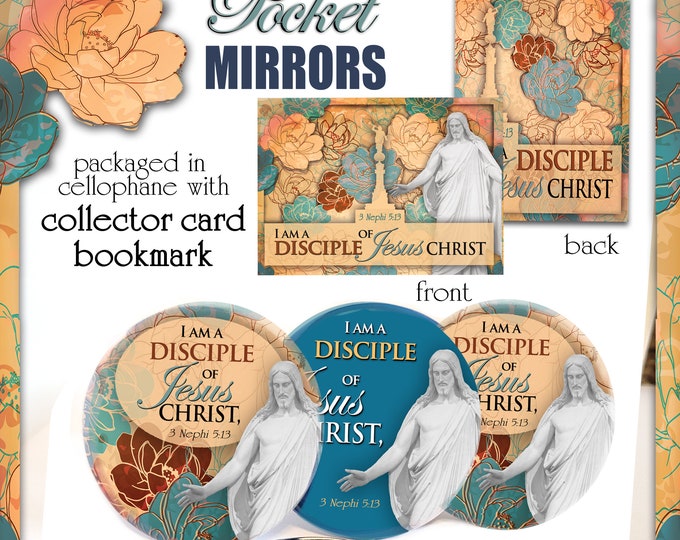 I am a Disciple of Jesus Christ Pocket Mirror for 2024 YW Youth Theme Young Women for Christmas or Birthday Gifts Ministering Book of Mormon