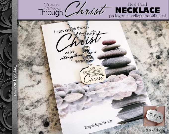 2023 I Can Do All Things Through Christ Stacked Stones Necklaces. YW Young Women Theme Christmas Jewelry Relief Society