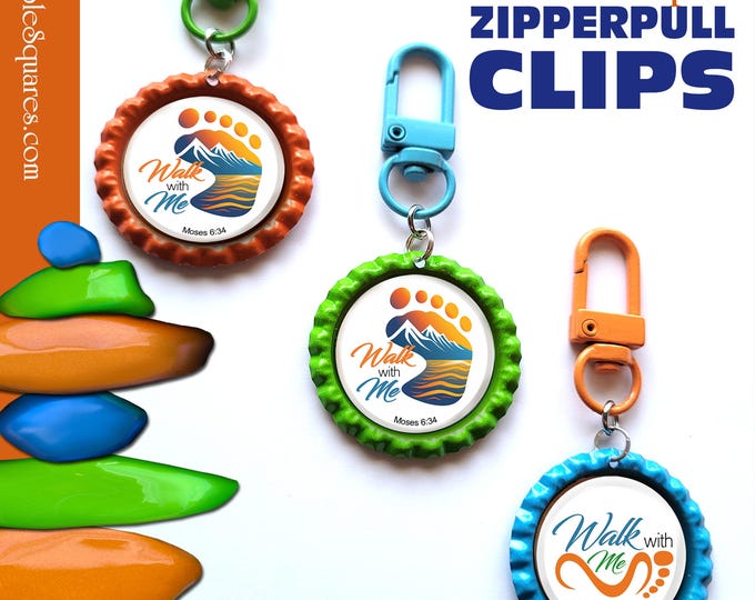 Bottlecap Zipper Pulls Clips. Walk with Me Children and Youth Theme Articles of Faith Tracking Bookmark Primary