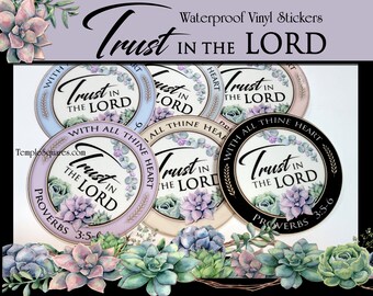 Waterproof vinyl stickers Trust in the Lord YW Youth Theme 2022 Young Women Gift ideas Decals for water bottles, tablets, cell phone cases