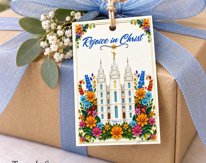 Pack of 10 Collector Cards - Rejoice in Christ - 2027 YW Young Women Youth Theme Come Follow Me Scripture  for Handout, Bookmark, Gif tag