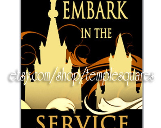 PRINTABLES - Embark in the Service of God - mini Gift tags or Dog Tags - YWYM Mutual 2015 theme jewelry craft or Great missionary gift
