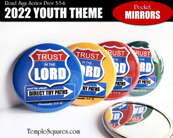 Trust in the Lord YW Youth Theme Primary Young Women Pocket Mirror for Missionaries Relief Society Christmas Gifts New Beginnings Birthday