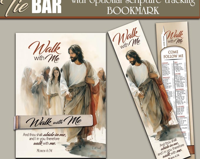 Walk with Me - Tie Bar YM Young Men 2026 Youth Theme Engraved Stainless Steel Father's Day Gifts Priesthood Preview Christmas