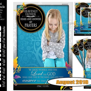 Printable Primary Monthly Posters August 2018 I am a Child of God Poster Bookmark and Handouts 5 sizes XL poster size down to handout size
