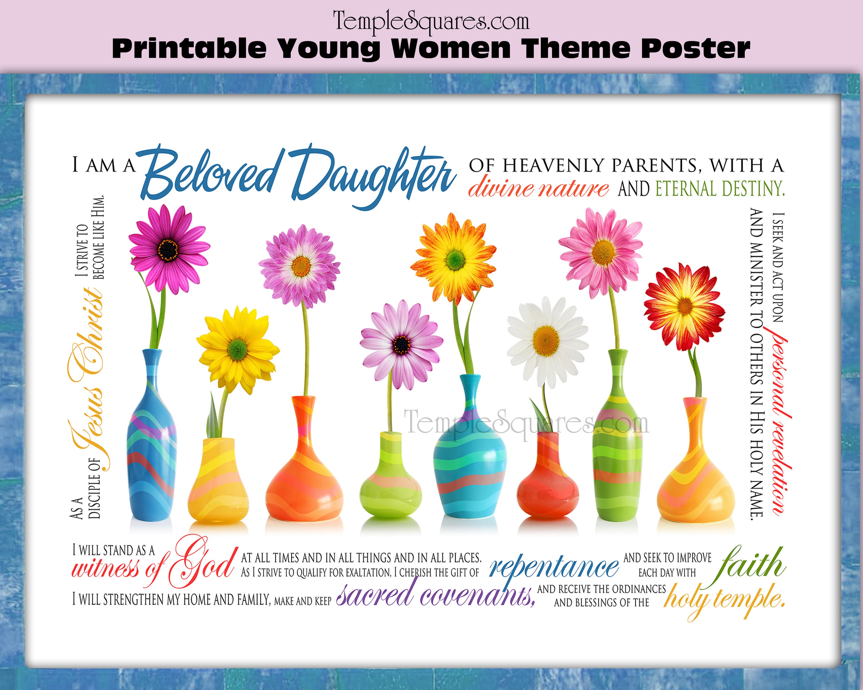 I Am a Beloved Daughter of Heavenly Parents LDS YW Theme 