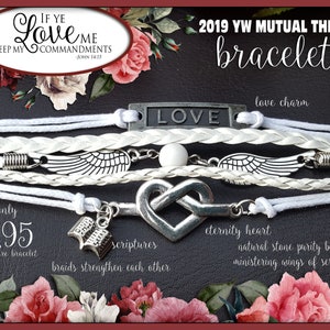 Multi strand charm Bracelet If Ye Love Me Keep My Commandments YW 2019 Young Women Jewelry New Beginnings gift Come Follow Me New Testament