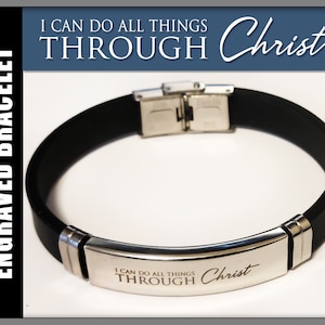 I Can Do All Things Through Christ Bracelet YM Young Men 2023 Youth Theme Engraved Stainless Steel Gift Silicone Band Missionary Christmas
