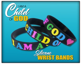 Colorful Silicone Childrens Wristband Bracelets. I Am a Child of God 2024 Primary Theme, + Articles of Faith Check-Off Bookmark