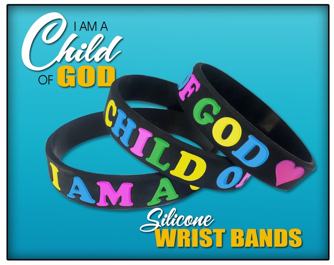 Colorful Silicone Childrens Wristband Bracelets. I Am a Child of God 2024 Primary Theme, + Articles of Faith Check-Off Bookmark