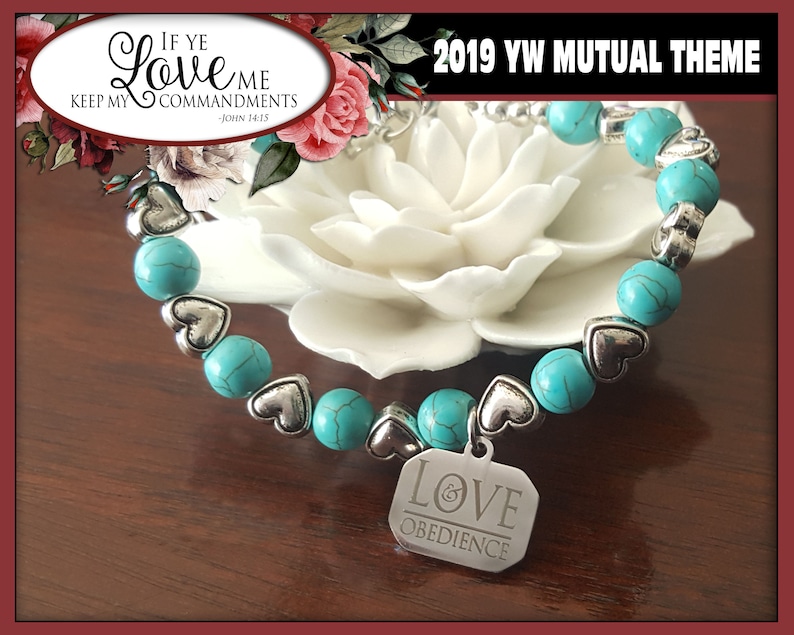 WHOLESALE Charm Bracelet YW 2019 Love /& Obedience Young Women LDS Mutual Theme Jewelry TurquoisE New Beginnings Christmas Birthday gift