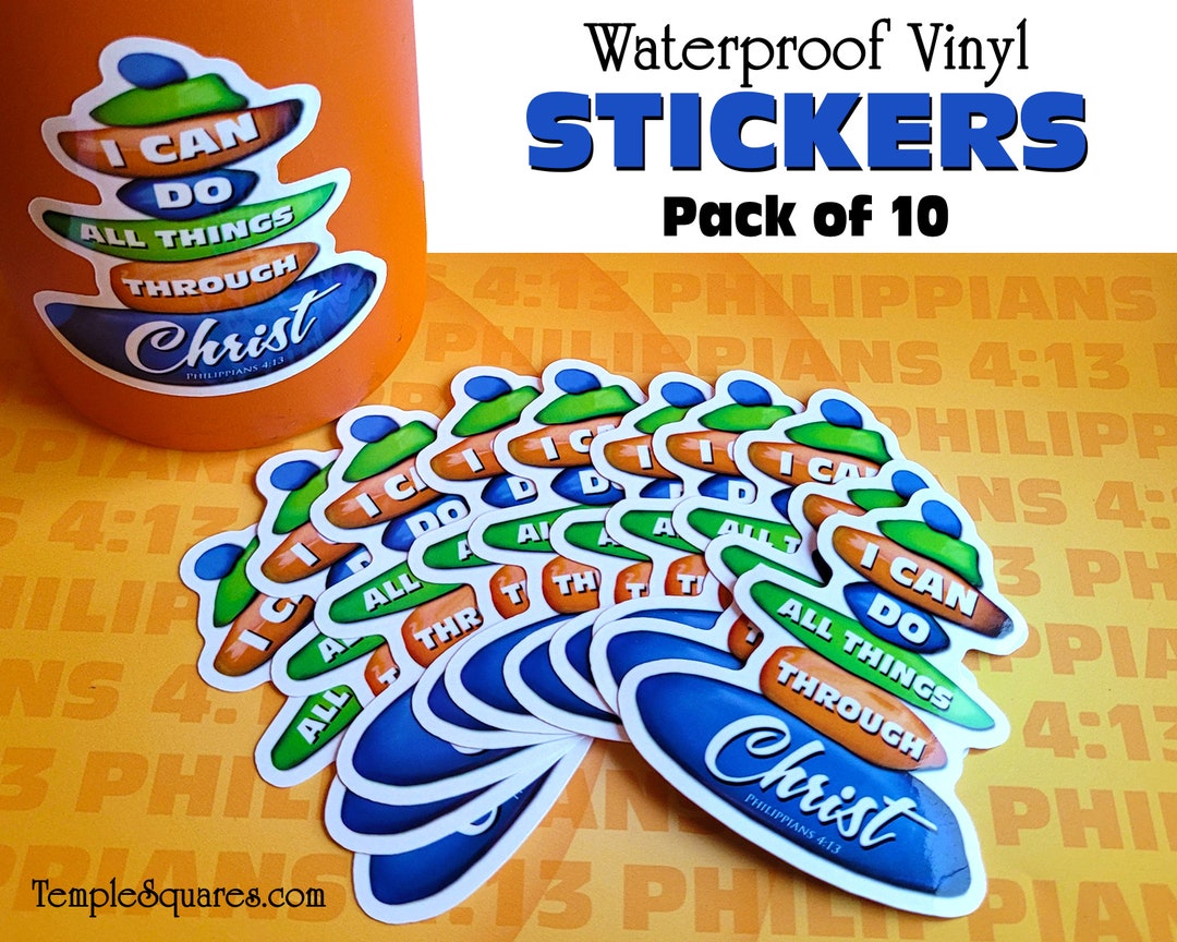2023 Pack of 10 Stickers I Can Do All Things Through Christ Come Follow ...