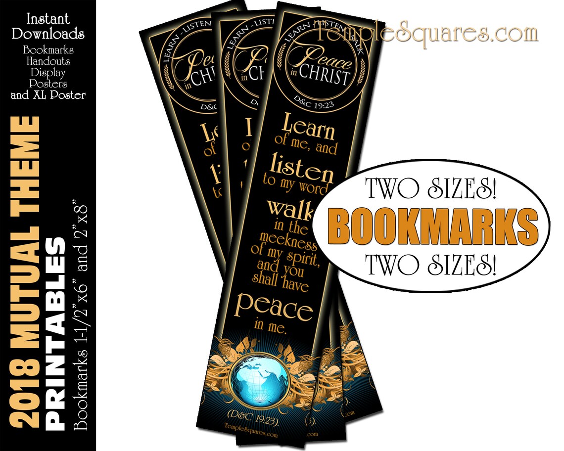 Printable Peace In Christ Bookmarks YM YW 2018 Mutual Theme Etsy