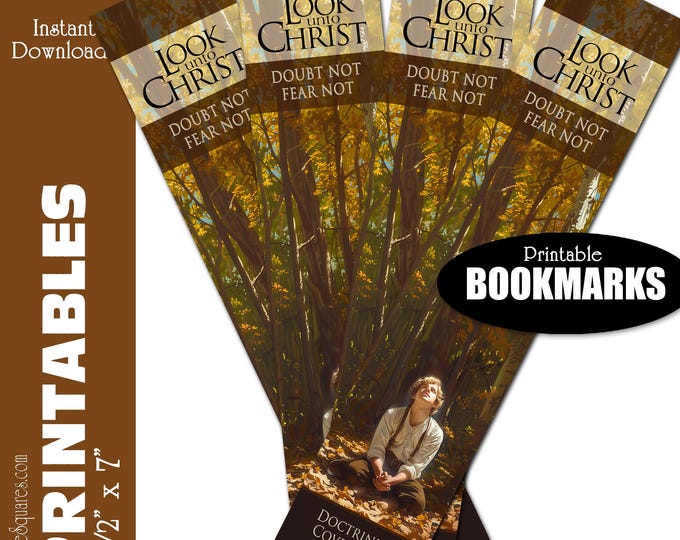 Printable Bookmarks 2025 Theme Look unto Christ. Doctrine and Covenants Come Follow Me Scripture Tracker for YW, YM, Relief Society Primary.
