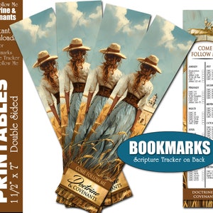 Printable Bookmarks 2025 Youth Theme Doctrine and Covenants Come Follow Me Scripture Tracker for YW Young Women, Relief Society and Primary.