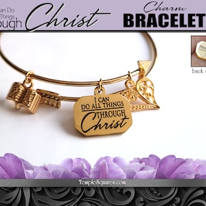 2023 Arrow Charm Bracelet Bangle. I Can Do All Things Through Christ YW Young Women Theme Jewelry Christmas