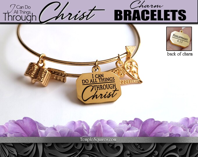 2023 Arrow Charm Bracelet Bangle. I Can Do All Things Through Christ YW Young Women Theme Jewelry Christmas