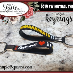 YW YM Come Follow Me If Ye Love Me Keep My Commandments Young Women Youth Theme LDS silicone key rings Christmas gift birthday Bracelet