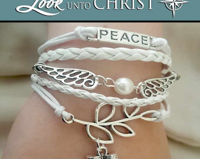 Peace Multi Strand Charm Bracelet "Look unto Christ" 2025 YW Young Women Theme Jewelry Christmas Come Follow Me